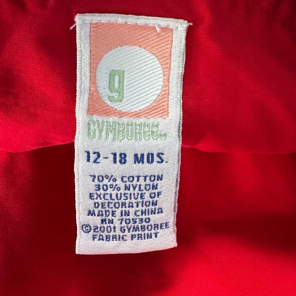 Vintage 2001 Gymboree Little Surfer Boys Red Shortalls Coorblock 12-18 monhs
